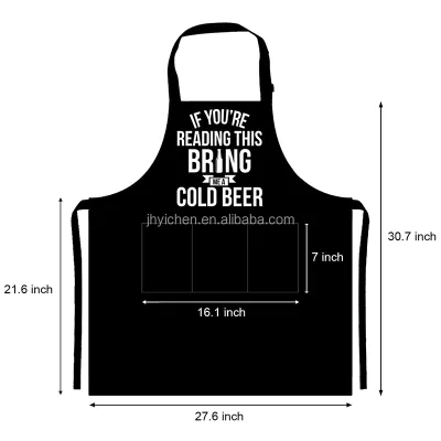Adjustable Cotton Bib Apron with Pockets Water Resistant Kitchen Apron for BBQ Custom Logo Wholesale Waist Salon Usage