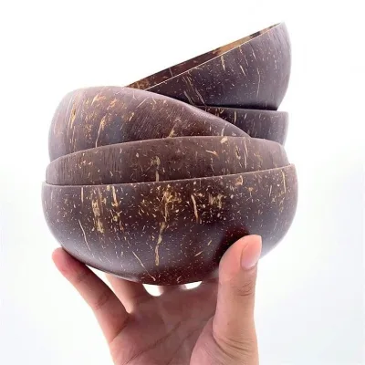 Wood Fruit Mixing Salad Coconut Bowl Wooden Bowls Handmade Cocnut Engraved Coconuts Engaved Coconot Shell Halves Organic Shells