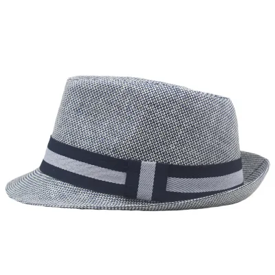 Mens Summer Paper Silk Screen Printed Vintage Jazz Bowler Outdoor Sun-protective Cap Casual for Middle-aged Elderly Outings