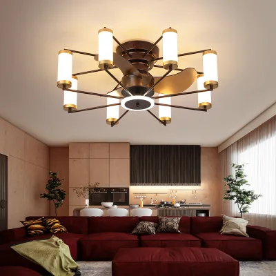 Luxury 3-Blade Intelligent Speed Regulating LED Fan Light for Home Remote Control App Operated Metal Body for Living Room Decor