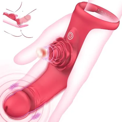Adult Finger Vibrator with 10 Speed Settings G Spot & Clitoral Stimulator Rose Toy Design Sex Product Features