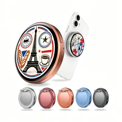 7-Color Ambient Light Smart Badge 1.85" Touch Display Electronic Pin APP Custom Image Concert Festival Fan Support Selfie Badge