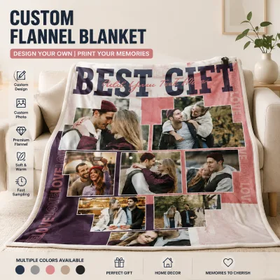 Low MOQ Custom Coloring Flannel Blanket, 2 Ply Soft DIY Customizable Throw Blanket Family Activity Gift