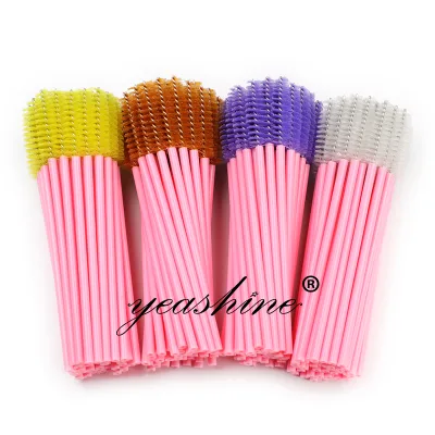 Eco-friendly High Quality Pink Wand Gold Blue Eyelash Mascara Brush