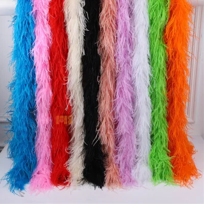 Wholesale 1ply Ostrich Feather Boa Various Colors Dyed Fancy Curly Feathers for Wedding Decorations