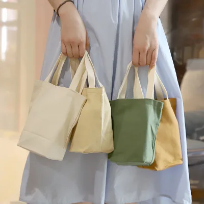 Solid-color Minimalist Open Canvas Bucket Coffee Tote Handbag Coin Purse Cup Sleeve Umbrella Protector Universal Portable Cloth