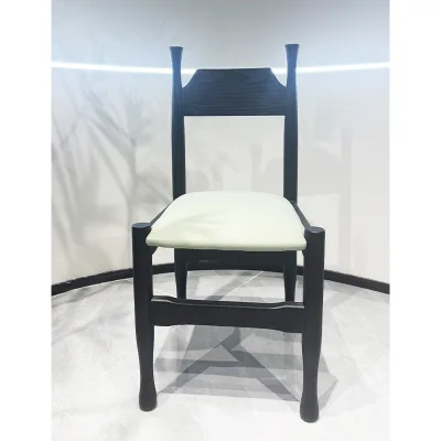 Modern Elegant Restaurant Dining Chair Durable Portable Black Wooden High Back Hotel Furniture Cafe Chairs