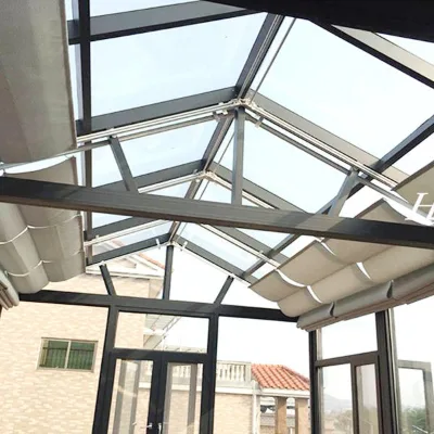Electric Folding Ceiling Curtains Are Applied To Various Large Glass Roofed Building Sites