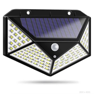 Solar Outdoor Lights, IP65 Waterproof Motion Sensor Wall Light, 100 LED Security Floodlight