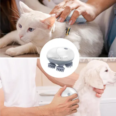 Upgraded Electric Pet Massager with 4 Rotatable Heads Dog and Cat Scalp Body Massage Beauty & Personal Care Product