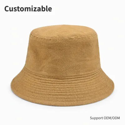 100% Cotton Wide Brim Fisherman Bucket Hat for Outdoor Fishing Summer