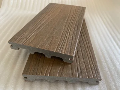 Waterproof Moisture-proof WPC Wood-plastic Wall Panels 3D Wood Grain Glossy Surface for Outdoor Balcony Hotel Villa