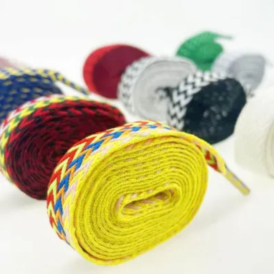 INS Fashion Lan-Vin 1.5cm Fat Wide Shoelace SB Dunk AJ1/AF1 Wave Pattern Canvas Shoe Laces