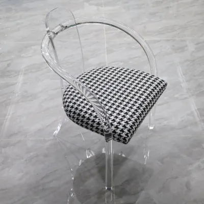 Transparent Acrylic Chair; Minimalist Nordic-style Instagram-inspired Vanity Chair Backrest Factory-customized