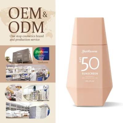 Customized Tinted Sunscreen Waterproof Sunblock Lotion Face Body Refreshing Moisturizing Whitening Sunscreen