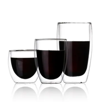 Double Wall Insulated Clear Glass Coffee Cup Thermal Latte Espresso Mug Glassware Gift for Christmas Birthday