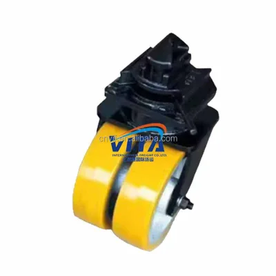 Heavy Duty Steel & Cast Iron PU Caster Wheels with Side-Mount Roller Bearing for 40-Foot Sea Marine Container Cargo Transport