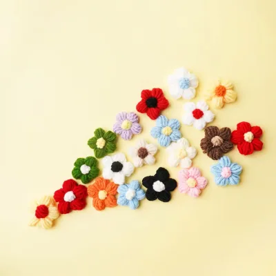 Y-Z 4cm Puff Flowers Customized Color Clothing Accessories Handmade Fabric Flower Garment Accessories