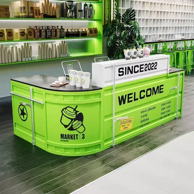 Industrial Style Personalized Reception Desk for Cafe or Bar