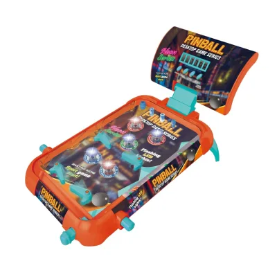 Newest Top Quality Kids Play Fun Board Pinball Machine Toy Table Ball Desktop Game with Music and Light Scoring Indicator