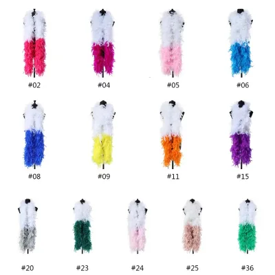 Two-Tone Patchwork Turkey Chandelle Feather Boa for Shawls, Runway and Fashion Show Accessories