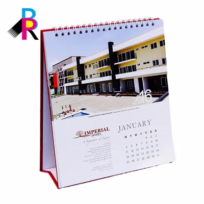 Custom Small Flip Desk Calendar 8x6 Inch with Stickers for Home School Office Desk Table 2026-2027 Promotional Paper Photo Frame