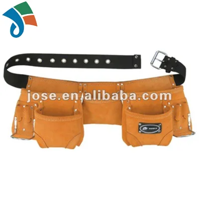 Heavy-Duty 10-Pocket Rolling Storage Bag Double Pouch Electrician Tool Belt for Garden Carpenters Made of Durable Nylon