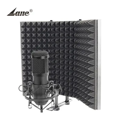 Hot 3 Doors Microphone Sound Isolation Shield Microphone Isolation Shield Filter Microphone Stand with Isolation Shield