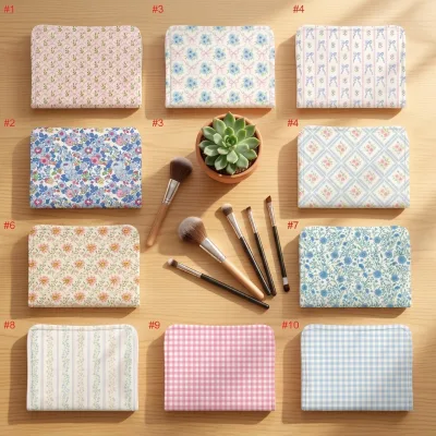 French Floral Makeup Bag Aesthetic Bow Print Cosmetic Pouch Vintage Coquette Toiletry Bag for Women Travel
