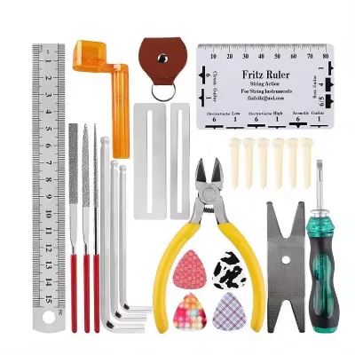 T-001 Guitar Stringed Instruments Repair Maintenance Tool Kit Including Restring Tool and Other Essential Accessories