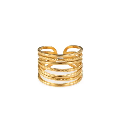 European and American Simple Non Fading Titanium Steel Ring Senior Sense Niche Ring Open Stainless Steel Ring