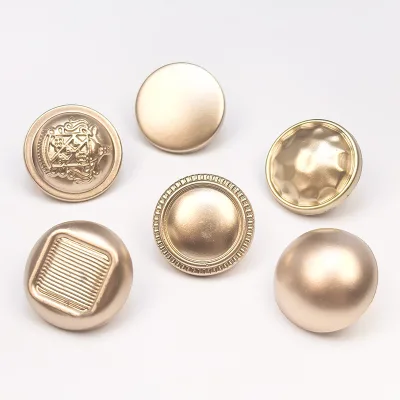 Custom Golden Electroplated Plastic Button Vintage Embossed Pattern Shank Buttons for Coat Windbreaker Cardigan Knitted Sweater