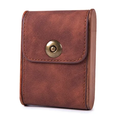 Rosewood Leather Cigarette Case & Storage Box Portable Vintage Smoking Accessories Creative Men's Birthday Gift (20-Pack)