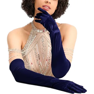 Women's Elegant Elbow Velvet Gloves Fashionable Warm Flannel Four Seasons Polyester/Viscose for Wedding Evening Formal Party