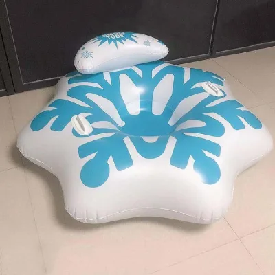 Custom Cold-Resistant 6mm Thick PVC Inflatable Snow Tube Foldable Backrest Safety Features for Winter Outdoor Activities