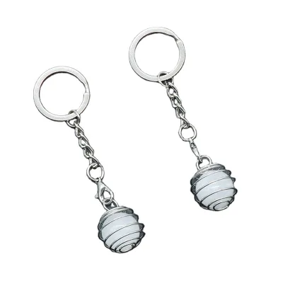DIY Colorful Crystal Stone Clear Quartz Lantern Keychain Chakra Hand-Carved Crystal Crafts