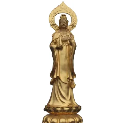 Large Bronze Buddha Statue Religious Metal Casting of Standing GuanYin Buddha For Sale