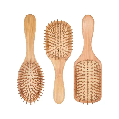 Eco-Friendly Paddle Hair Brushes Set Natural Wooden Handle Commercial Use Accept Customized Logo and Design
