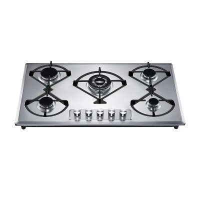 Cooking Electric Ignition Gas Stove Built in 5 burner Glass Gas Cooker Full Black 90cm Battery Ignition Home Use Gas Hob