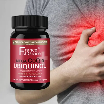 Cardiologist Recommended Mega CoQ10 Ubiquinol 900mg Active Form Water Fat Soluble Superior Absorption Heart Health CoQ10 Capsule