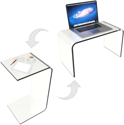 Modern Design Hight Transparent Acrylic Side Table Acrylic C-Style Vertical End Table