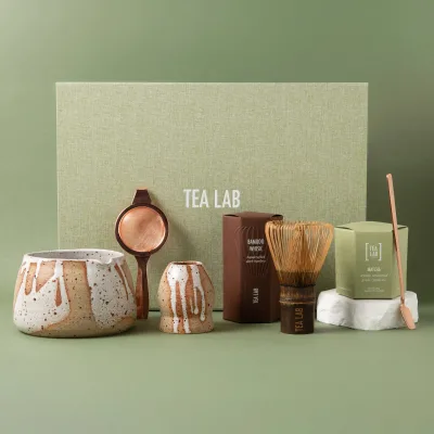 Ultimate Classic Ceramic Eco-Friendly Matcha Gift Set Whisk Scoop Bowl Strainer