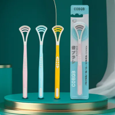 Cheap Multifunctional Silicone Tongue Scraper Dual-Action Soft Bristle Tongue Brush Elderly Oral Care Daily Necessities