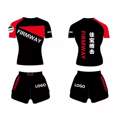 Boxing Fighting Sanshou Training Clothes Short Sleeve T-Shirt Sportswear Quick Dry Suit