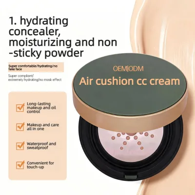 OEM Pearl Air Cushion CC Cream Squalane Panthenol Hyaluronic Acid-Hydrating Concealer Oil Control Waterproof Skincare Makeup