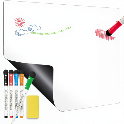 Magnetic Dry Erase Board for Fridge PET Material Inches Stain Resistant Writing Surface. Includes 5 Dry Erase OEM Customization