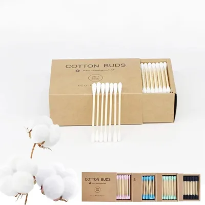 Bamboo Qtips Cotton Swabs With Wooden Sticks Q Tips for Ears Swabs 400 Count Bamboo Cotton Buds