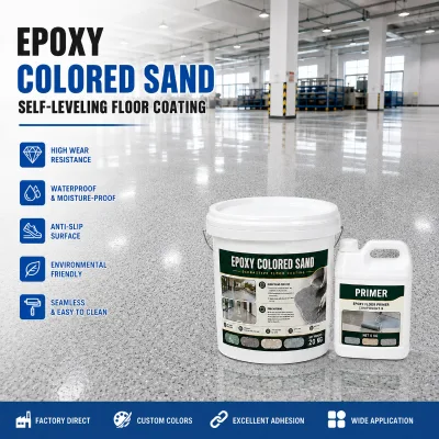 Epoxy Colored Sand Self Leveling Floor Paint for Industrial Plant Hospital Corridor and Commercial Exhibition Hall
