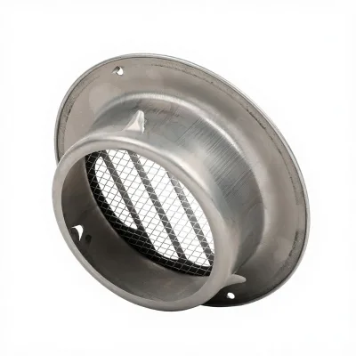 Stainless Steel Windshield Exhaust Vent with Check Valve for Kitchen and Toilet Range Hood Exterior Wall