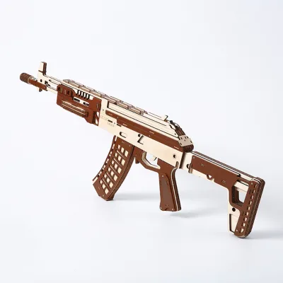 New DIY Educational Crafts 3D Wooden Gun Model Kit Eco-friendly Laser-Cut Assembly Puzzle DIY Toy Promotional Gift